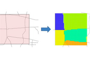 Cell-splitting function for polygon data